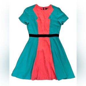 Prabal Gurung EUC Target Designer Collaboration Color Block Coral & Teal Dress